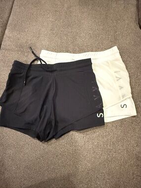 Bundle - SAVVi Women’s Athletic Shorts — Black and White Running Shorts